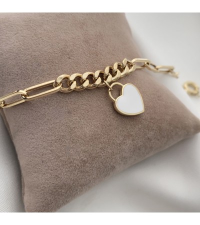 Altın Mineli Kalp Bileklik