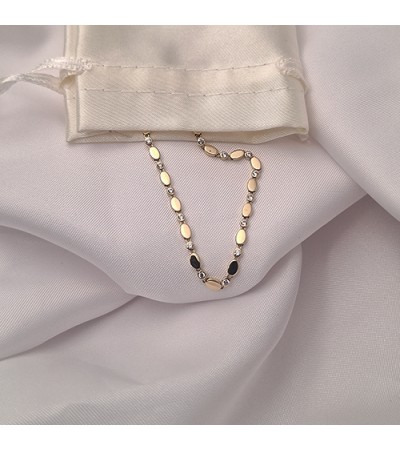 14 Ayar Altın Taşlı Su Yolu İnce Bileklik