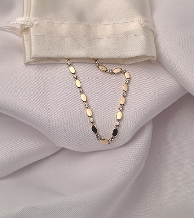 14 Ayar Altın Taşlı Su Yolu İnce Bileklik