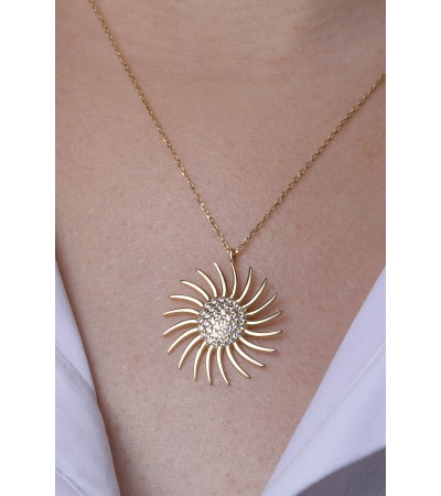Altın Güneş Kolye