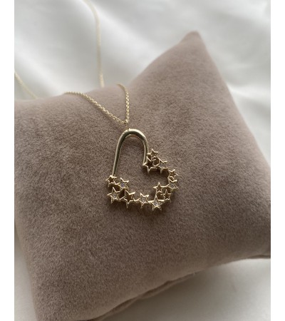  Yıldızlı Kalp Kolye