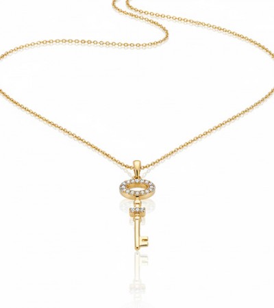 Altın Taşlı Anahtar Kolye