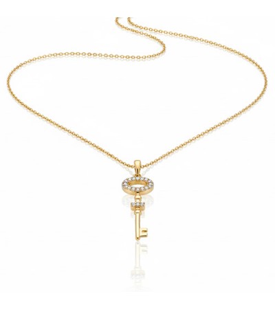 Altın Taşlı Anahtar Kolye