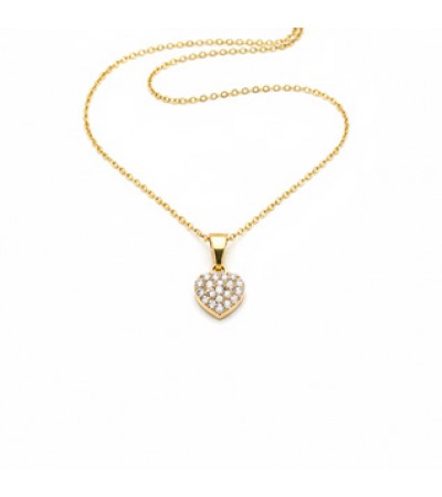 14 Ayar Kalp Kolye