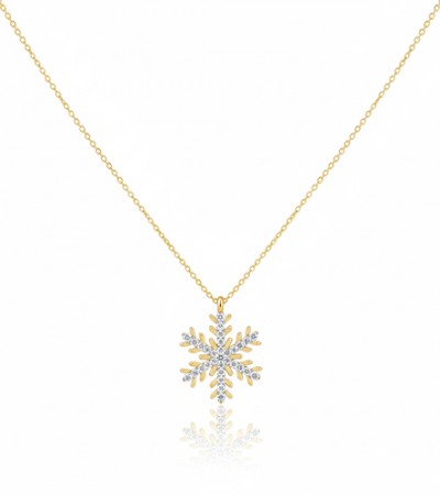 14 Ayar Kar Tanesi Kolye