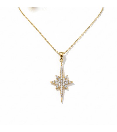 14 Ayar Altın Kutup Yıldızı Kolyesi