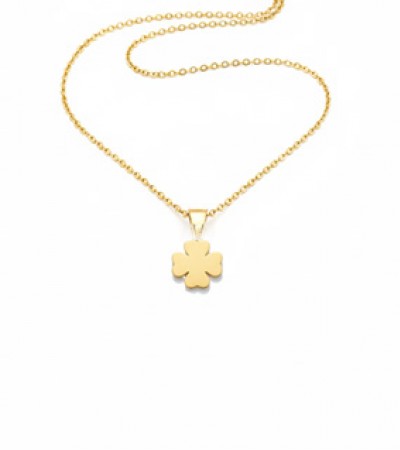 14 Ayar Altın Sade Yonca Kolye