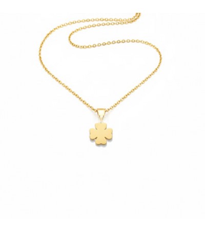 14 Ayar Altın Sade Yonca Kolye