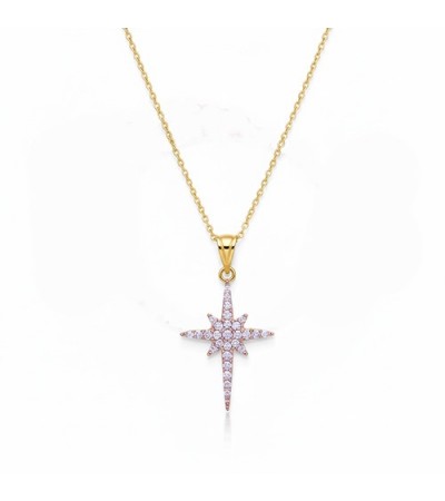 14 Ayar Altın Kutup Yıldızı Kolye