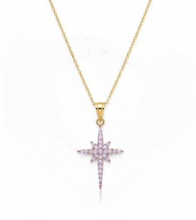 14 Ayar Altın Kutup Yıldızı Kolye