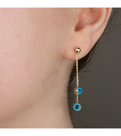 Nazar Boncuklu Salkım Küpe