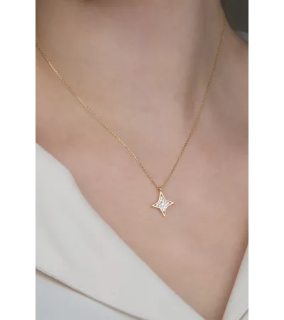 14 Ayar  Çoban Yıldızı Kolye