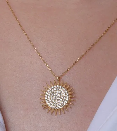 Altın Güneş Kolye