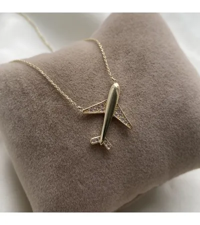 Uçak Altın Kolye