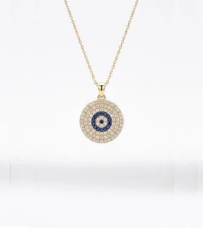 14 Ayar Nazar Boncuklu Kolye