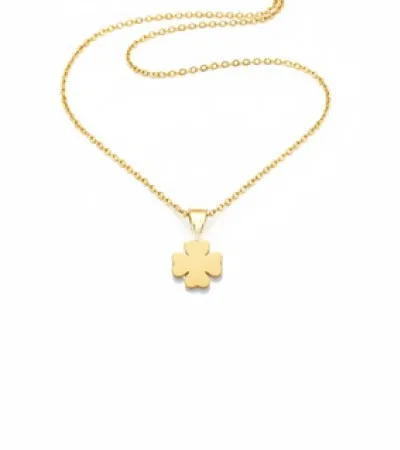 14 Ayar Altın Sade Yonca Kolye