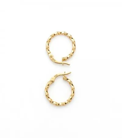 14 Ayar Burgulu Halka Küpe