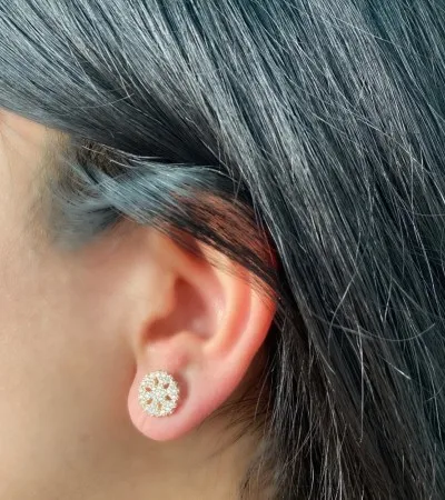 Altın Kar Tanesi Küpe