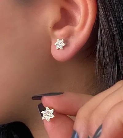 Altın Deniz Yıldızı Küpe