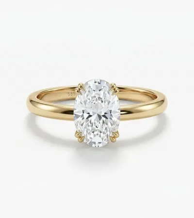 14 Ayar Oval Tektaş Yüzük